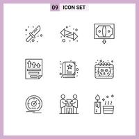 9 Creative Icons Modern Signs and Symbols of baby paper business page data Editable Vector Design Elements