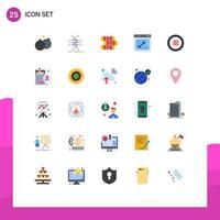 25 Creative Icons Modern Signs and Symbols of stop media smart website browser Editable Vector Design Elements