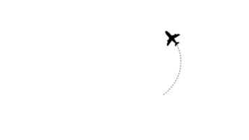 Airplane route. The plane hovered on the dotted line. travel around the world video