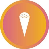 icono de glifo de vector de helado de cono único