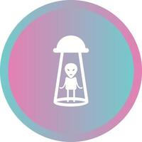 Unique Alien Abduction Vector Glyph Icon