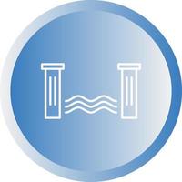 Unique Water Dam Vector Line Icon