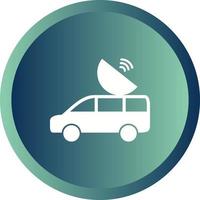 Unique Satellite Car Vector Glyph Icon
