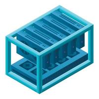 Modern mining farm icon, isometric style vector