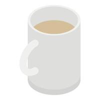 icono de taza de café, estilo isométrico vector