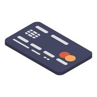 Modern credit card icon, isometric style vector