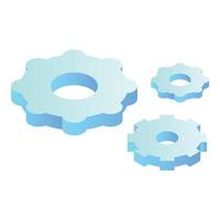 Gear system icon, isometric style vector