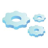 Gear system icon, isometric style vector