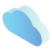 Cloud data icon, isometric style vector