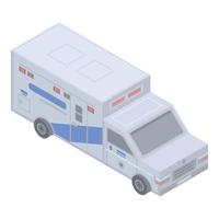 Surgery ambulance car icon, isometric style vector