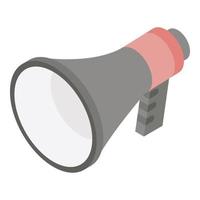 Black red megaphone icon, isometric style vector