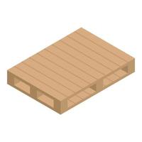 icono de plataforma de madera, estilo isométrico vector