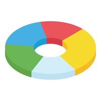 Management pie chart icon, isometric style vector