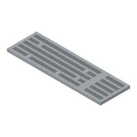 Computer keyboard icon, isometric style vector
