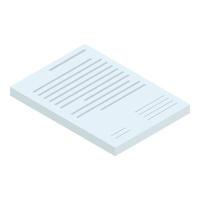 Papers document icon, isometric style vector