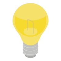 Light bulb icon, isometric style vector