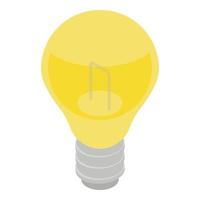 Light bulb icon, isometric style vector