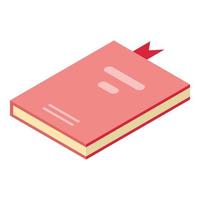 icono de libro rojo, estilo isométrico vector