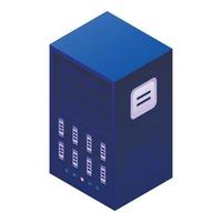 Server station icon, isometric style vector