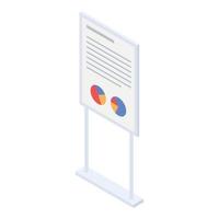 Meeting board chart icon, isometric style vector