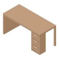 Office table icon, isometric style vector