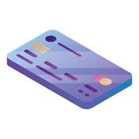Credit card icon, isometric style vector