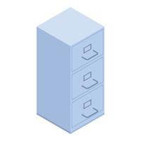 Office folder drawer icon, isometric style vector