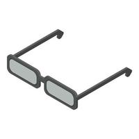 Eyeglasses icon, isometric style vector