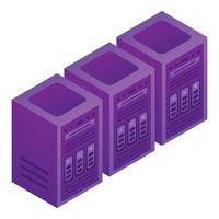 Server rack icon, isometric style vector