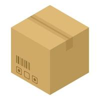 icono de caja de entrega, estilo isométrico vector