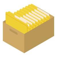 Archive folder icon, isometric style vector