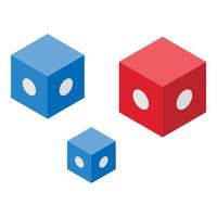 Smart colorful cubes icon, isometric style vector