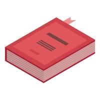 Red book archive icon, isometric style vector