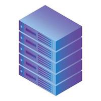 Server data icon, isometric style vector