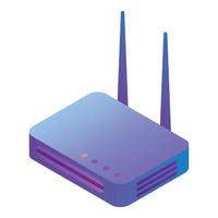 icono de enrutador wifi, estilo isométrico vector