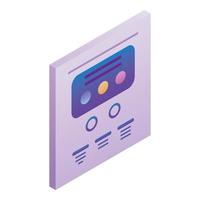 Points chart icon, isometric style vector