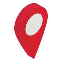 Gps red pin icon, isometric style vector