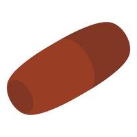 Brown medical capsule icon, isometric style vector