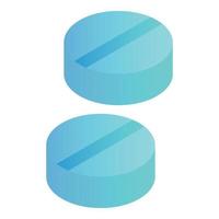 Round pills icon, isometric style vector