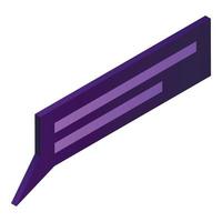Black violet chat icon, isometric style vector