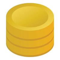 Coins icon, isometric style vector