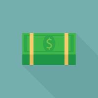 Pack of dollars icon, flat style vector