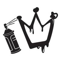 Painted crown icon, simple style vector