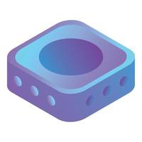 Mini computer desktop icon, isometric style vector