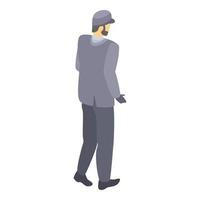 Valet man icon, isometric style vector