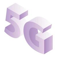 5g icon, isometric style vector