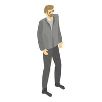 Man with sunglasses icon, isometric style vector