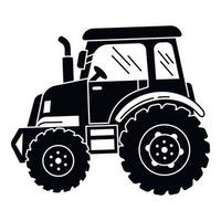 icono de tractor de granja grande, estilo simple vector