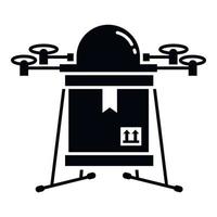Drone delivery icon, simple style vector