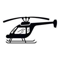 Small helicopter icon, simple style vector